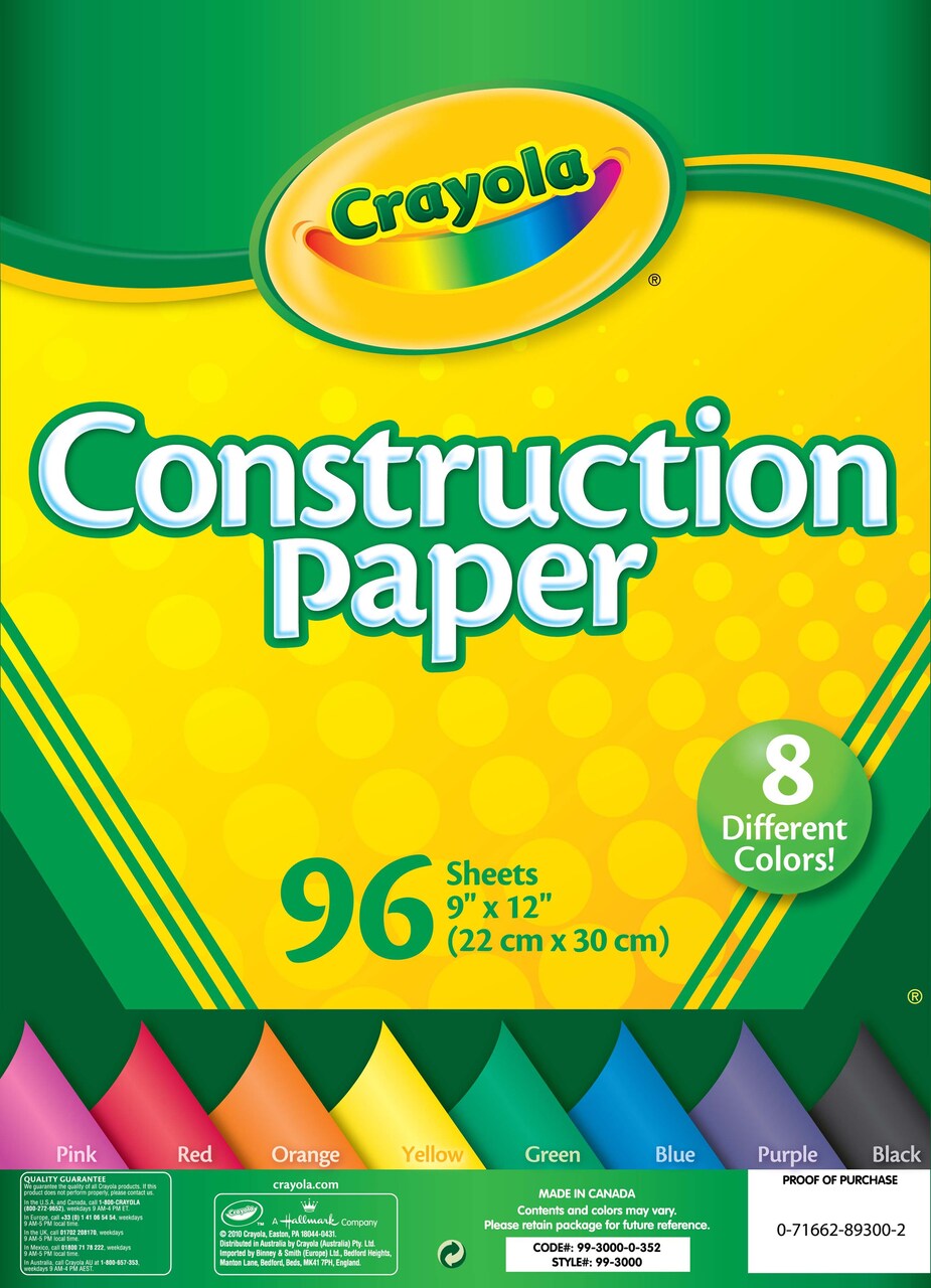 Multipack of 24 - Crayola Construction Paper Pad 9"X12"-96 Sheets